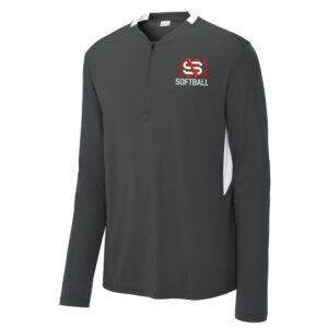 NS Softball Sport-Tek Men Club 1/4-Zip Pullover-Iron Grey/White