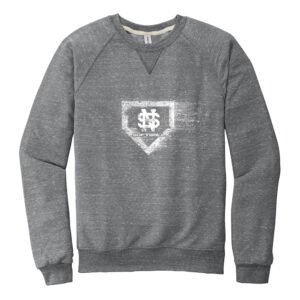 NS Softball Unisex Jerzees Snow Heather French Terry Raglan Crew-Charcoal
