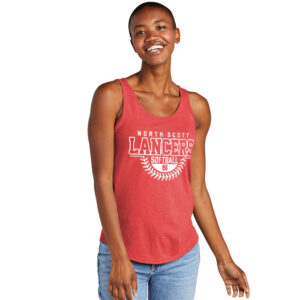 NS Softball District Women’s Relaxed Tri Blend Relxed Tank-Red Frost