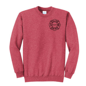 Preston Fire Women Auxiliary Unisex Fleece Crewneck Sweatshirt-Heather Red