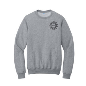 Preston Fire Women Auxiliary Unisex Core Fleece Crewneck Pocket Sweatshirt-Athletic Heather