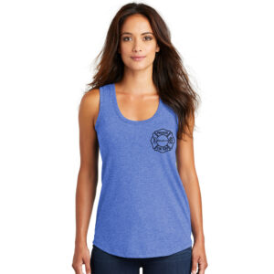 Preston Fire Women Auxiliary District Made Ladies Perfect Tri Racerback Tank-Royal Frost