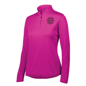 Preston Fire Women Auxiliary Augusta Ladies Attain Wicking 1/4 zip pullover-Power Pink