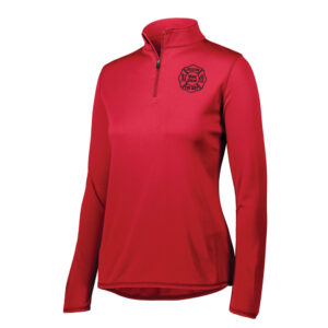 Preston Fire Women Auxiliary Augusta Ladies Attain Wicking 1/4 zip pullover-Red