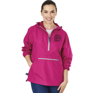 Preston Fire Women Auxiliary Charles River Pack-N-Go Pullover ADULT-Hot Pink
