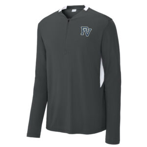 PV Baseball Sport-Tek Men Club 1/4-Zip Pullover-Iron Grey/White
