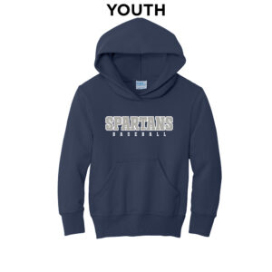 PV Baseball Youth Fleece Hooded Sweatshirt-Navy