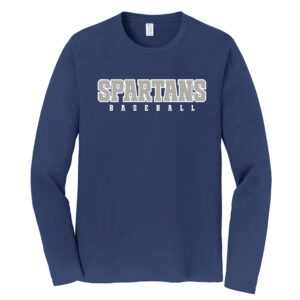 PV Baseball Unisex Fan Favorite Cotton Long Sleeve Tee-Navy