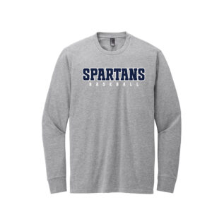 PV Baseball Uniesx District Perfect Blend CVC Long Sleeve Tee-Light heather Grey