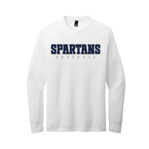 PV Baseball Unisex District Perfect Blend CVC Long Sleeve Tee-White