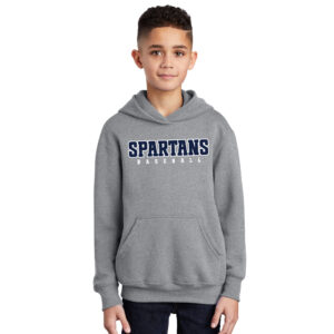 PV Baseball Youth Fleece Hooded Sweatshirt-Athletic Heather