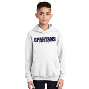 PV Baseball Youth Fleece Hooded Sweatshirt-White