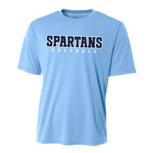 PV Baseball Adult Men Performance Short Sleeve Tee-Light Blue