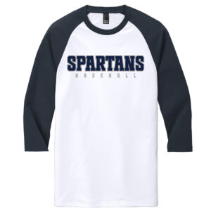 PV Baseball District Made Mens Perfect Tri 3/4-Sleeve Raglan-Navy/White