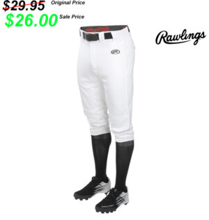 PV Baseball Rawlings Launch Knicker Pant (no braid)-White