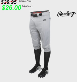 PV Baseball Rawlings Launch Knicker Pant (no braid)-Grey