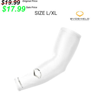 PV Baseball Evoshield Solid Arm Sleeve- Size LXL – WHITE