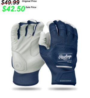 PV Baseball RAWLINGS ADULT WORKHORSE BASEBALL BATTING GLOVES – NAVY