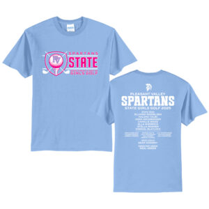 PV Girls State Golf Unisex Short Sleeve Tee-Light Blue