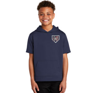 PV Xplosion SB Sport-Tek YOUTH Sport-Wick Fleece Short Sleeve Hooded Pullover-Navy