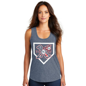 PV Xplosion SB District Made Ladies Perfect Tri Racerback Tank-Navy Frost