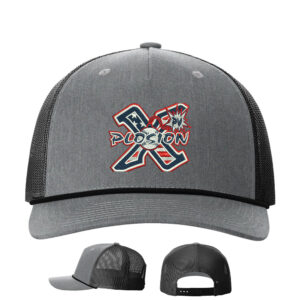 PV Xplosion SB Richardson Five Panel Trucker mesh snap back cap with ROPE-Heather Grey/Black