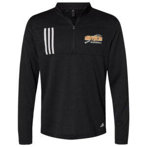 QC Mayhem Baseball Adidas 3-Stripes Double Knit 1/4 zip pullover Men-Black/Grey Two