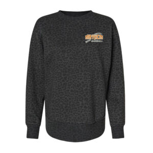 QC Mayhem Baseball LAT Women’s Weekend Fleece Crewneck Sweatshirt-Black Leopard