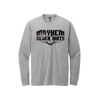QC Mayhem Baseball Uniesx District Perfect Blend CVC Long Sleeve Tee-Light heather Grey