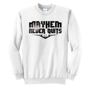 QC Mayhem Baseball Unisex Fleece Crewneck Sweatshirt-White