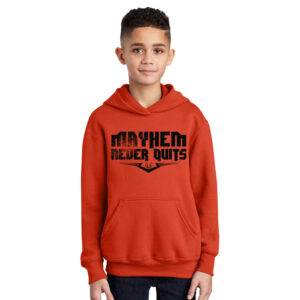 QC Mayhem Baseball Youth Fleece Hooded Sweatshirt-orange