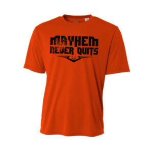 QC Mayhem Baseball Adult Men Performance Short Sleeve Tee-orange
