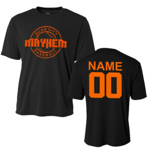 QC Mayhem Baseball Adult Loose Fit Cooling Performance Tshirt -Black