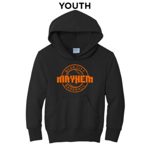 QC Mayhem Baseball Youth Fleece Hooded Sweatshirt-Black