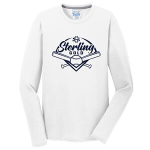 Sterling Gold SB Men Long Sleeve Essential Blended Performance Tee-White