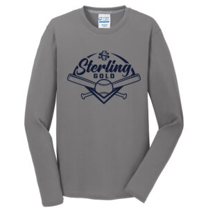 Sterling Gold SB Men Long Sleeve Essential Blended Performance Tee-Medium Grey