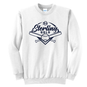 Sterling Gold SB Unisex Core Fleece Crewneck Sweatshirt-White