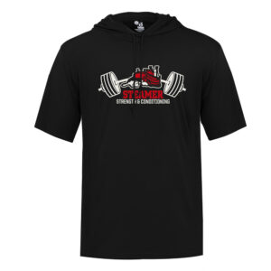 Steamer Strength Badger B-Core Short Sleeve Hood Tee-Black