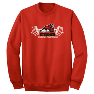 Steamer Strength Unisex Fleece Crewneck Sweatshirt-Red