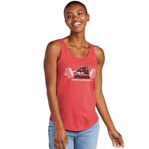 Steamer Strength District Women’s Perfect Tri Relaxed Tank-Red Frost