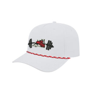 Steamer Strength Athletic Rope Cap-White/Red/White/Black Rope Hat