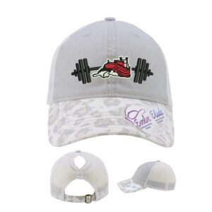 Steamer Strength Infinity Her Women’s Printed Visor with Mesh Back Cap-Grey/Snow Leopard
