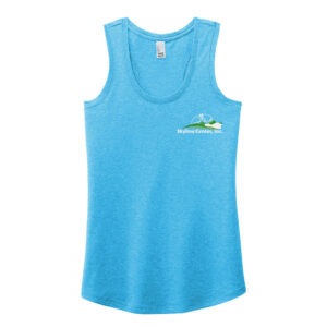Skyline Employee District Made Ladies Perfect Tri Racerback Tank-Turquoise Frost