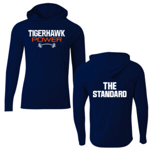 Tigerhawk Strength Cooling Performance Long Sleeve Men Hooded Tee-Navy