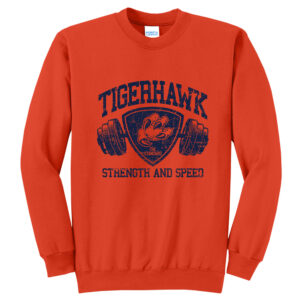 Tigerhawk Strength  Unisex Fleece Crewneck Sweatshirt-Orange