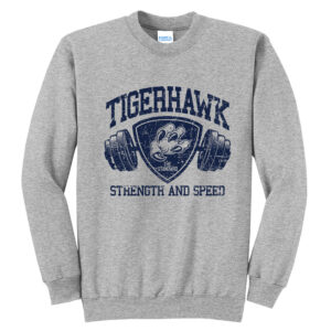 Tigerhawk Strength Unisex Fleece Crewneck Sweatshirt-Athletic Heather