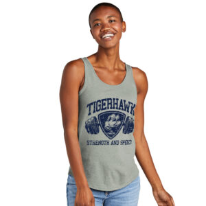 Tigerhawk Strength District Women’s Perfect Tri Relaxed Tank-Heathered Grey