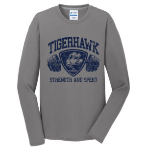 Tigerhawk Strength Men Long Sleeve Essential Blended Performance Tee-Medium Grey