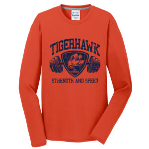 Tigerhawk Strength Men Long Sleeve Essential Blended Performance Tee-Orange