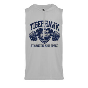 Tigerhawk Strength Badger B-Core Sleeveless Hood Tee-Silver